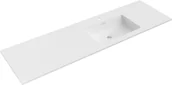 Umywalki - Mexen Otis umywalka wpuszczana w blat prawa 161 x 46,5 cm, biała mat - 25181601P - miniaturka - grafika 1
