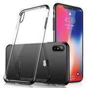 Etui i futerały do telefonów - Clear Color case żelowy pokrowiec etui z metaliczną ramką Samsung Galaxy A40 czarny - miniaturka - grafika 1