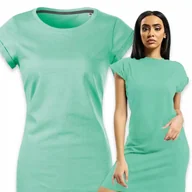 Sukienki - ELEGANCKA MIĘTOWA DAMSKA SUKIENKA Na Różne Okazje T-Shirtowa Wygodna - M - miniaturka - grafika 1