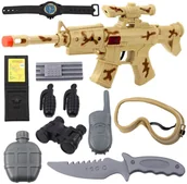 Zabawki militarne - Zestaw Karabin Wojskowy Z Karabinem Akcesoria Dźwięk Strzału Piaskowy - miniaturka - grafika 1