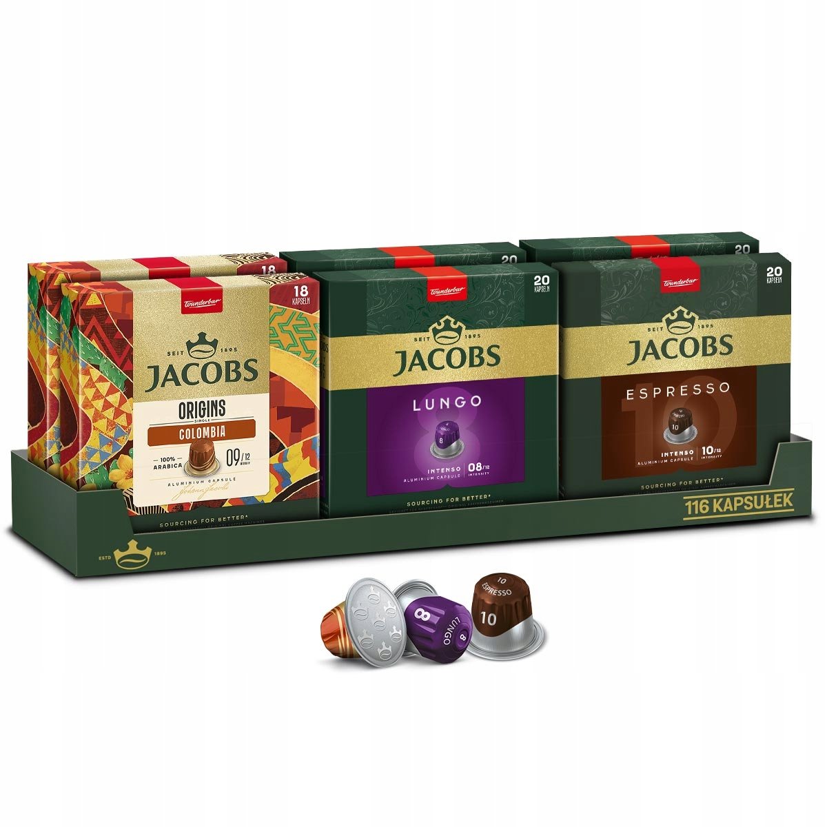 Kapsułki Jacobs do Nespresso(r)* Lungo, Espresso, Origins 5+1 Gratis!