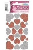 Zabawki kreatywne - Naklejka Magic serca srebrne i czerwone - miniaturka - grafika 1