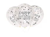 Balony i akcesoria - Balony przezroczyste Happy Birthday z konfetti w środku - 30 cm - 6 szt. - miniaturka - grafika 1