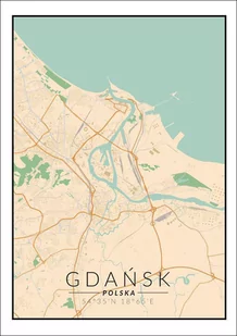 Plakat, Gdańsk mapa kolorowa, 40x50 cm - Plakaty - miniaturka - grafika 1