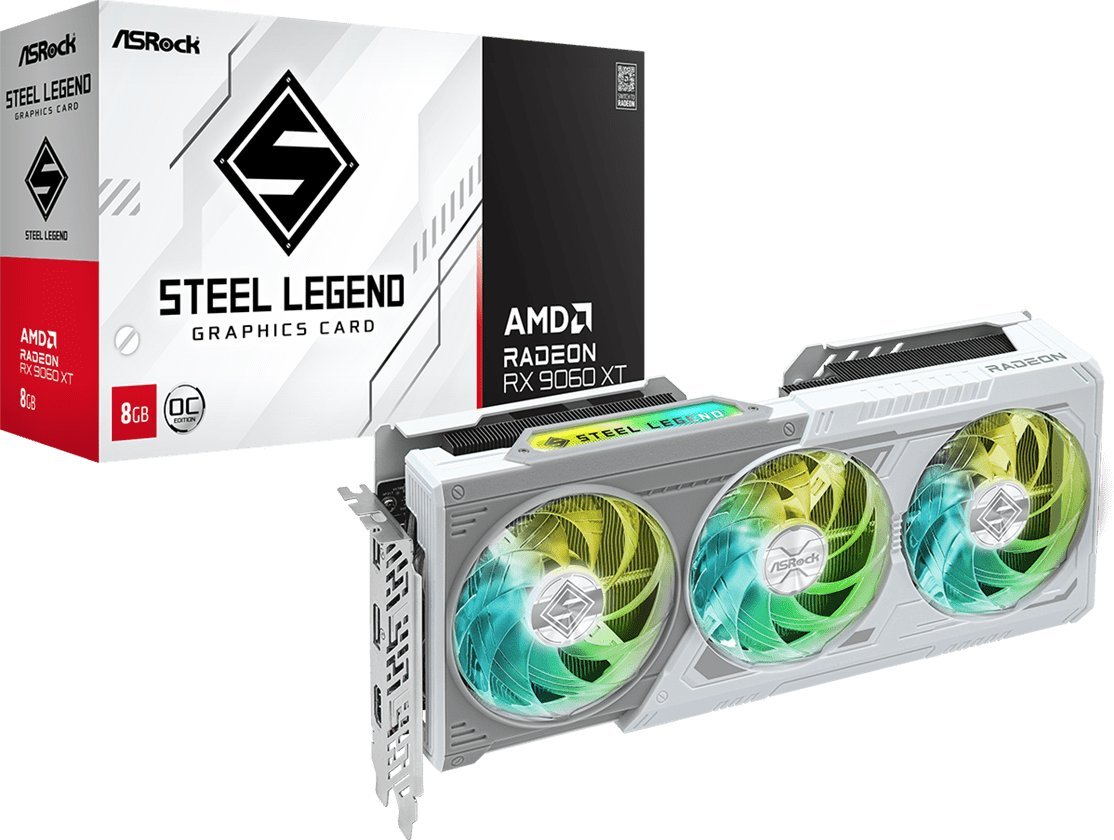 ASRock RX 9060XT 8GB Steel Legend 8GB DDR6 3 Fan 90-GA5ZZZ-00UANF