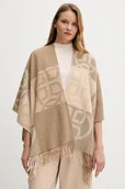 Swetry damskie - Gant poncho wełniane kolor beżowy lekki 4920262 - miniaturka - grafika 1