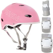 Ochraniacze - Zestaw Raven Kask F511 Pink S+ Ochraniacze S - miniaturka - grafika 1