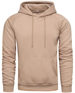 Bluza męska z kapturem beżowa Recea - Bluzy męskie - miniaturka - grafika 1