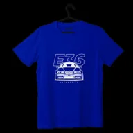 Odzież do sportów motorowych - T-shirt koszulka przód BMW E36 niebieska-L - miniaturka - grafika 1