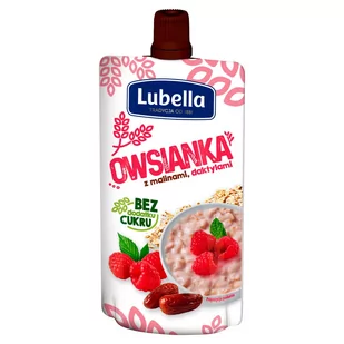 Lubella Owsianka mus z malinami, daktylami 100 g - Desery dla dzieci - miniaturka - grafika 1