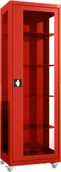 Meble i wyposażenie gabinetów medycznych - MDB/1k.3020 mobilna szafa lekarska 1-skrzydłowa 1-komorowa czerwona na kołach - miniaturka - grafika 1