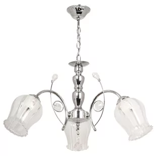 Inne Żyrandol LAMPA wisząca VEN W-K 1466/3 klasyczna OPRAWA na łańcuchu ZWIS z kryształkami chrom przezroczysty VEN W-K 1466/3 - Lampy sufitowe - miniaturka - grafika 1