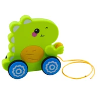 Zabawki zręcznościowe - Zielony Dinozaur Do Ciągnięcia Dla Malucha Dźwięki - miniaturka - grafika 1