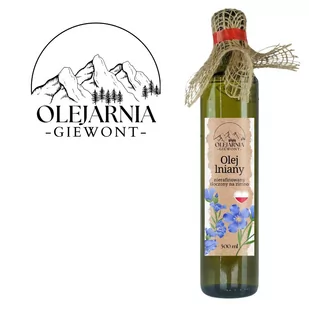 Olej lniany 500 ml Olejarnia Giewont - Zdrowa żywność - miniaturka - grafika 1