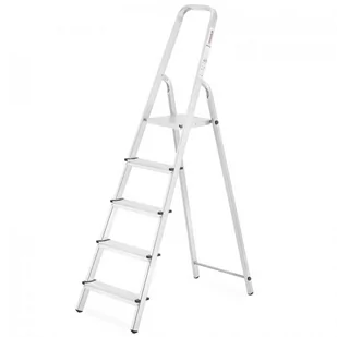Drabina domowa aluminiowa jednostronna HIGHER 5 stopniowa - 2,97m - Drabiny - miniaturka - grafika 1