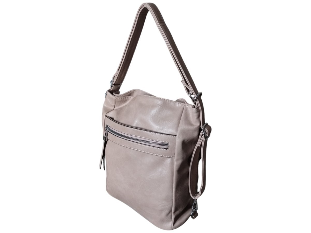 Torebka Damska Torebko-Plecak, Miejska Listonoszka Na Ramię, Kolor Brązowy