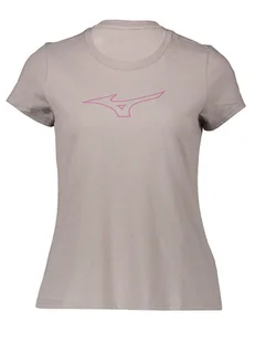 Mizuno Koszulka sportowa w kolorze beżowym - Koszulki sportowe damskie - miniaturka - grafika 1