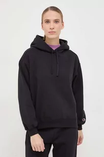 Champion bluza damska kolor czarny z kapturem gładka - Bluzy damskie - miniaturka - grafika 1