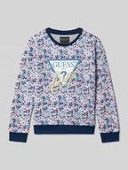 Bluzy dla dziewczynek - Bluza z czystej bawełny z nadrukiem z logo model ‘Active’ - miniaturka - grafika 1