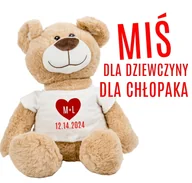 Maskotki i pluszaki - Miś DLA DZIEWCZYNY Z INICJAŁAMI I DATĄ - miniaturka - grafika 1
