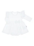Body dla niemowląt - Dziewczęce sukienko-body dł.rękaw białe Nicol r.86 - miniaturka - grafika 1