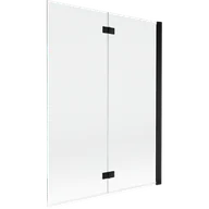 Parawany nawannowe - Mexen Mist parawan nawannowy 2-skrzydłowy prawy 130 x 150 cm, transparent, czarny - 8A9-130-002-70-00-P - miniaturka - grafika 1