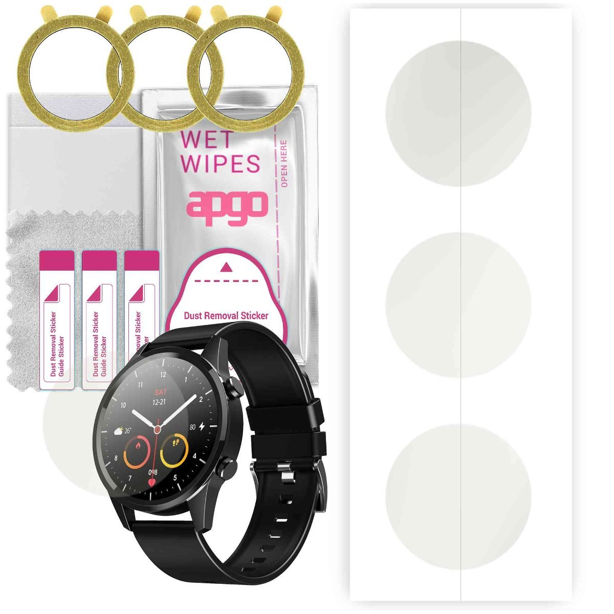 3x Folia hydrożelowa MATOWA do Media-tech Active Band Monaco - apgo Smartwatch Hydrogel MATTE Protection Ochrona na ekran smartwatcha