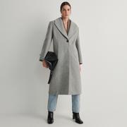 Płaszcze damskie - Reserved - Wełniany płaszcz - Jasny szary - miniaturka - grafika 1