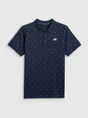 Koszulki męskie - 4F Koszulka polo regular męska - granatowa XXL - miniaturka - grafika 1