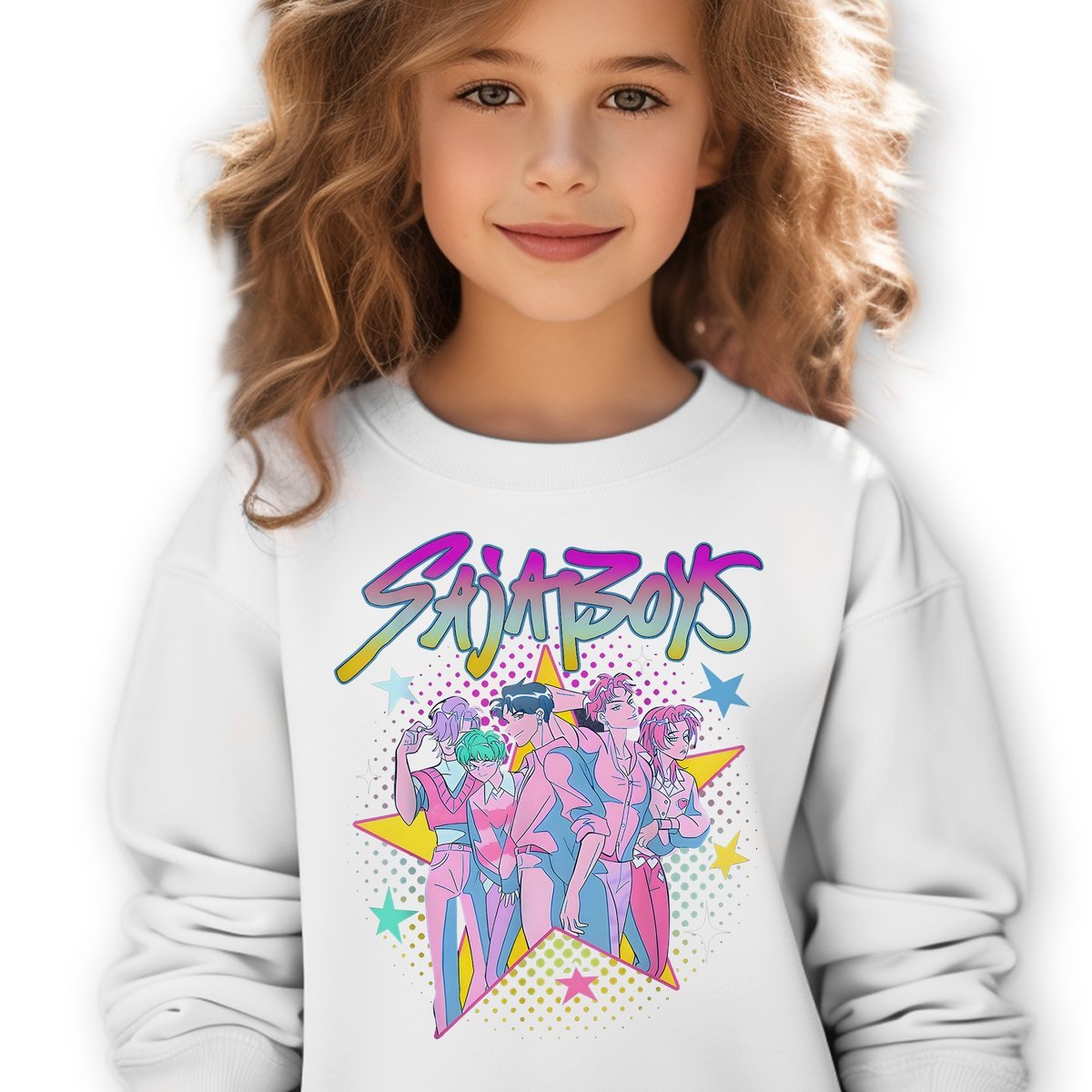 Bluza Dziecięca Biała SAJA KPOP Do Przedszkola K-pop Muzyka Wz Rozm 128 cm