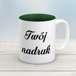 Kubek CLASSIC z zielonym wnętrzem z Twoim nadrukiem - Kubki - miniaturka - grafika 1