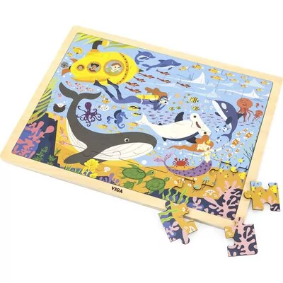 VIGA 44583 Puzzle na podkłądce 48 elementów poznajemy morze i jego mieszkańców 3997