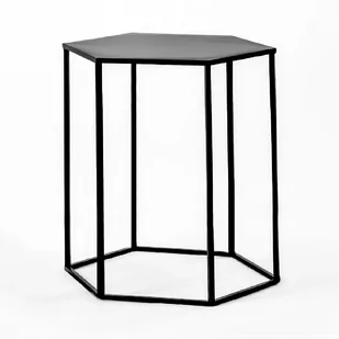 Czarny Mat Metalowy Stolik Kawowy L Loft Duży Sg1710-07 - Ławy i stoliki kawowe - miniaturka - grafika 1
