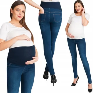 Spodnie ciążowe - Spodnie Ciążowe Jeans Rurki Roz S Granatowe - grafika 1