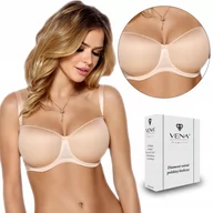Biustonosze - Gładki Biustonosz Bardotka Vena Vb-212 Beżowy, 85C - miniaturka - grafika 1