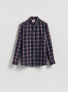 Reserved - Koszula regular fit w kratę - granatowy - Koszule męskie - miniaturka - grafika 1