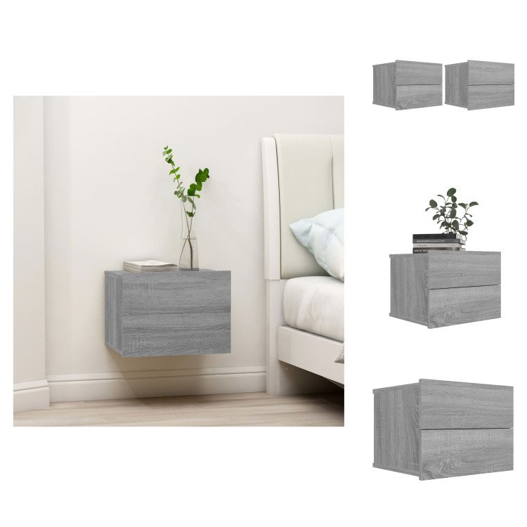 vidaXL Szafki nocne 2 szt. Szara Sonoma 40x30x30 cm Materiał drewnopochodny - Szafki nocne