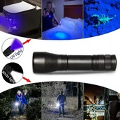 Latarki - 25000lm Uv Torch Oświetlenie zewnętrzne 5 trybów Led Uv Latarka Zoomable Lantern - miniaturka - grafika 1