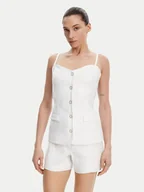 Koszulki i topy damskie - Guess Top W5GH0L WH5L2 Biały Regular Fit - miniaturka - grafika 1