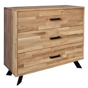 Komoda TOLEDO z naturalnego dębu z trzema szufladami LOFT metalowe nogi - Komody Komoda TOLEDO z naturalnego dębu z trzema szufladami LOFT metalowe nogi - Komody - miniaturka - grafika 1