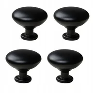 Meble modułowe i akcesoria - 4 x Gałka meblowa okrągła metalowa czarna gałki do szafek szuflad mebli - miniaturka - grafika 1