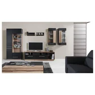 Inne meble do salonu - Meblościanka C Monsun Meblar Czarny / Orzech Baltimore - miniaturka - grafika 1