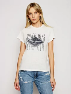 Koszulki i topy damskie - Pepe Jeans T-Shirt Alex PL504796 Biały Regular Fit - grafika 1