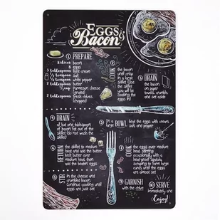 Plakat Tabliczka dekoracyjna metalowa FOOD BACON EGGS - Plakaty - miniaturka - grafika 1