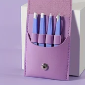 Pozostałe akcesoria kosmetyczne - TEMU Zestaw 4 sztuk pęset do brwi ze stali nierdzewnej, narzędzia do makijażu do usuwania rzęs, długotrwałe i łatwe w czyszczeniu, idealne do użytku - miniaturka - grafika 1