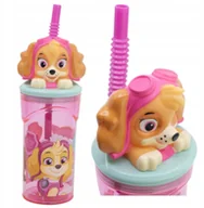 Kubki dla dzieci - Kubek ze słomką do picia dla dzieci Skye Psi Patrol figurka słomka 3D 360ML - miniaturka - grafika 1