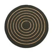 Dywany - Dywan okrągły z juty czarno-brązowy śr. 90 cm - miniaturka - grafika 1