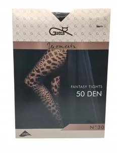 Gatta Rajstopy Moments Fantasy Tights No30 50 DEN Rozmiar 4L Nero wzorzyste - Rajstopy - miniaturka - grafika 1