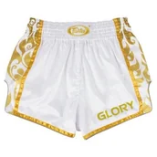 Kimona, stroje i obuwie - Spodenki Muay Thai Fairtex BSG2 Glory Białe/Złote L - miniaturka - grafika 1