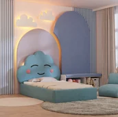 Łóżka dla dzieci i młodzieży - Łóżko tapicerowane dla dzieci chmurka smile 4 rozmiary - miniaturka - grafika 1
